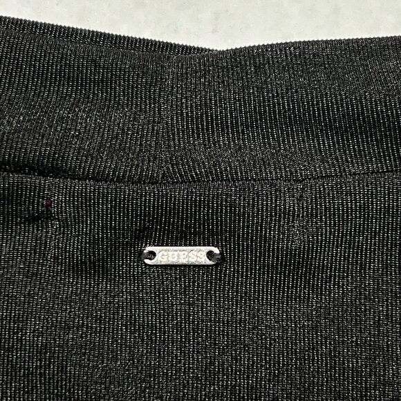 Guess Esme Bodysuit Shawl Neck with Snap Thong Shiny Sheer Black Size L - NWOT - Picture 5 of 9